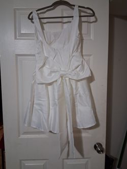 White Mini Dress with Bow Detail