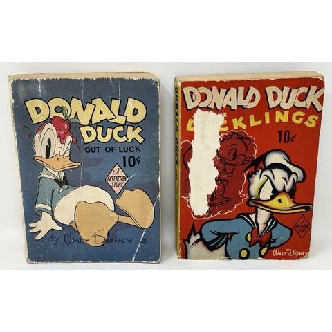 RARE Vintage 1938 Donald Duck and the Ducklings & 1940 Out of Luck Little Books