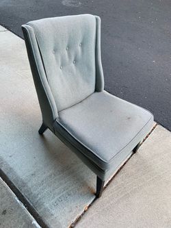 Gray Upholstered Wingback Accent Chair