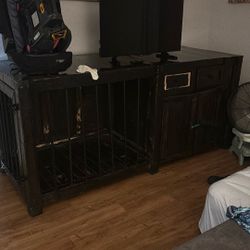 handmade dog cage + tv stand 