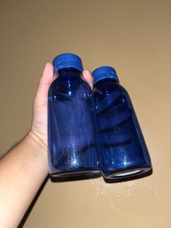 Blue Plastic Water Bottles Set of 2