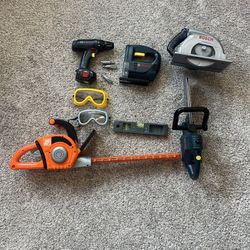 Battery Powered Toy Power Tools And Shrub Trimmer For Kids