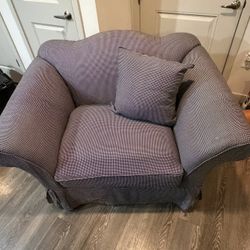 Washable Small Gray Sofa Chair w/ Pillow – Great Condition