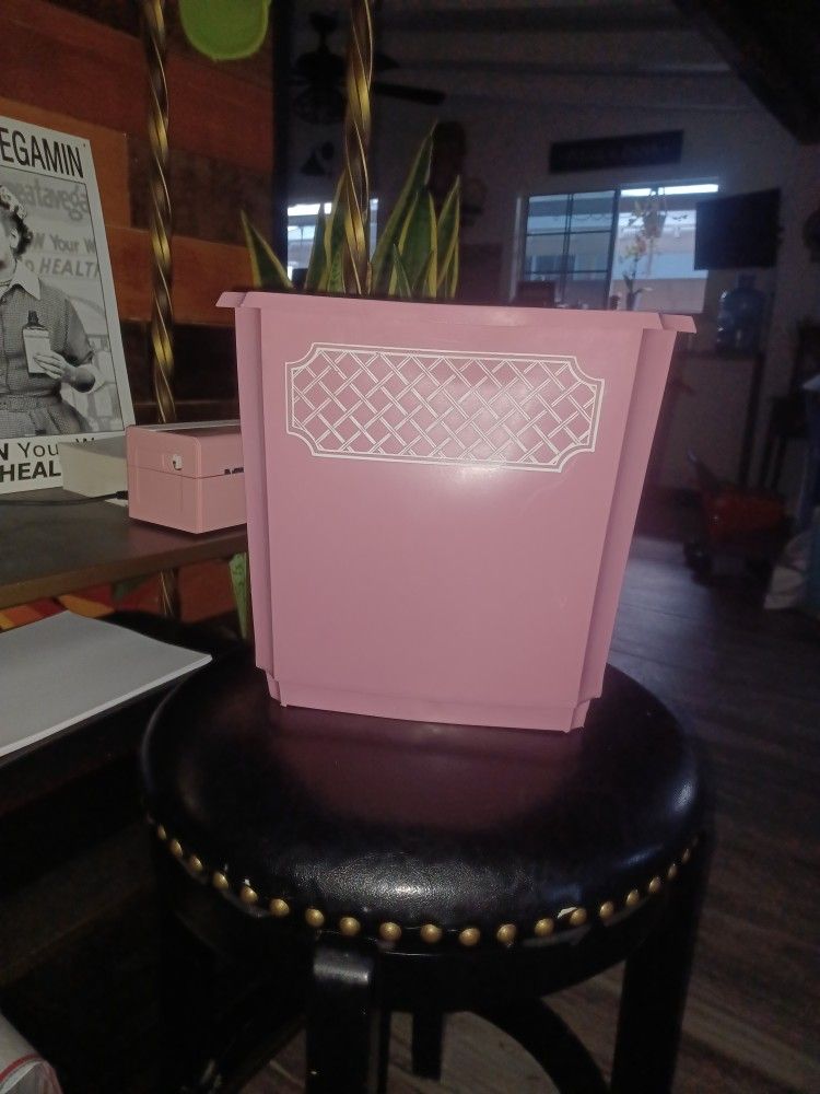 Pink Vintage Trash Bin