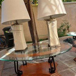 Coffee Table, 2 Side Tables, 2 Lamps