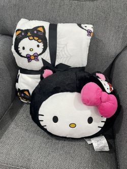 Hello Kitty Halloween Full Queen Blanket With Matching Pillow
