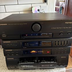 PIONEER RX-390 DOUBLE CASSETTE DECK RECEIVER GRAPHIC EQUALIZER EUC