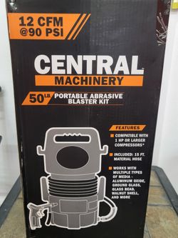 NEW Central Machinery 50 lb Portable Abrasive Blaster Kit