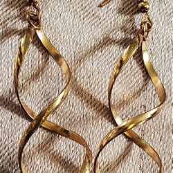 Rose Gold Plated Earrings. Twisty.