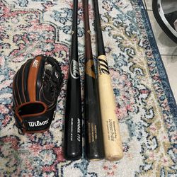 Baseball Bats And Glove 