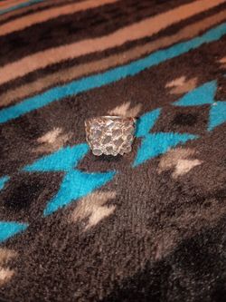 Silver nugget ring