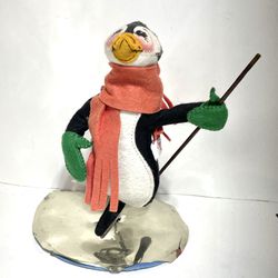 Vintage 1993 Annalee Dolls Christmas Ice Skating Mr. Penguin /No Hat