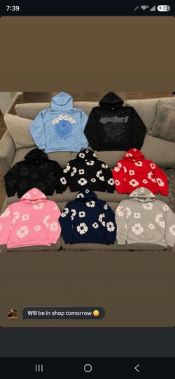 Denim tear n spider hoodies