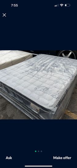 Queen Pillow Top Mattress Brand New$199 Delivery Available For Extra Fee
