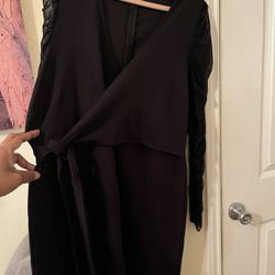 Fashion Nova Plus Size Womens Black V-neck romper size 3X pre-owned