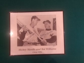 Autographed 16X20 Matted Limited Edition 629/1000 Ted Williams And Mickey Mantle