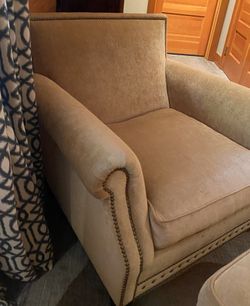 Seldons custom chair and ottoman