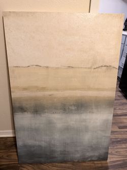 Large Minimalist Landscape Canvas – Neutral Modern Wall Art