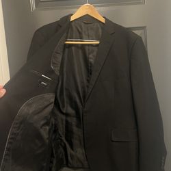 Angelo Rossi - Solid Black - Three Piece Suit