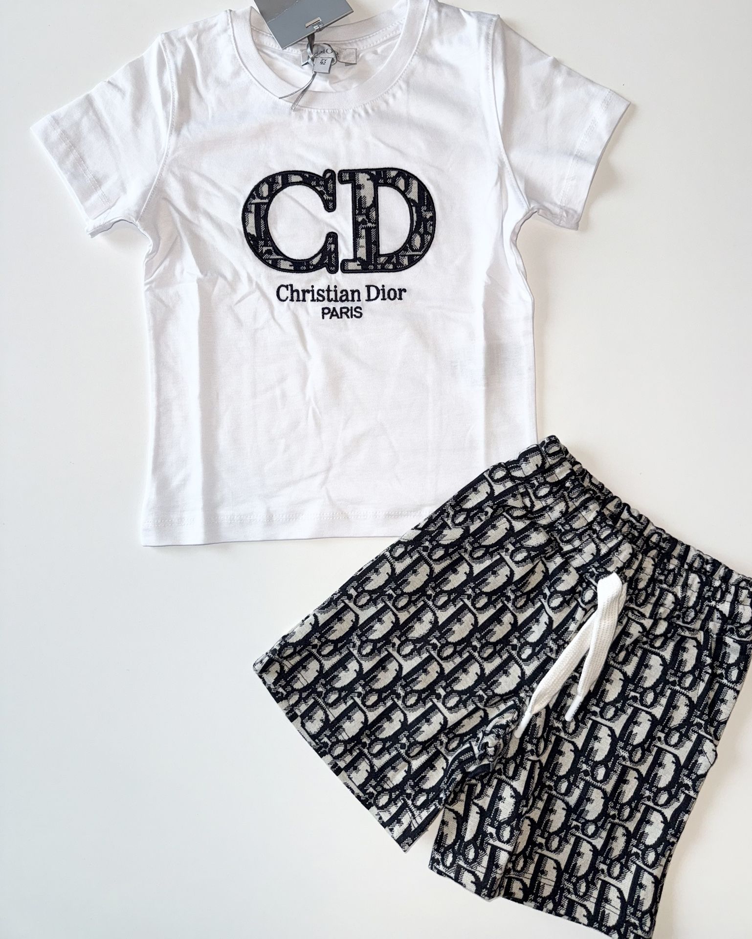 Christian Dior Boy T Shirt and Shorts Set.