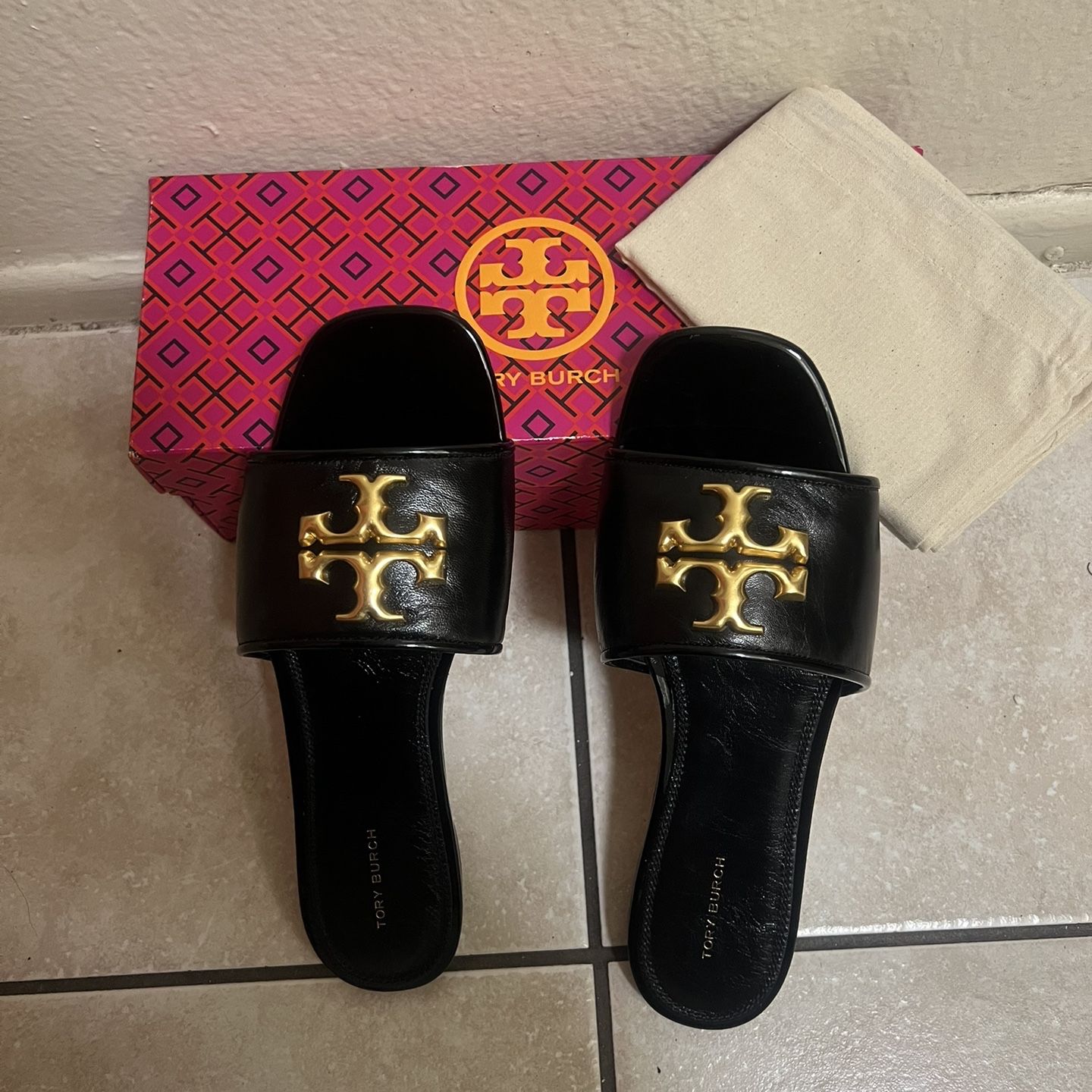 Black Eleanor Tory Burch Slides 