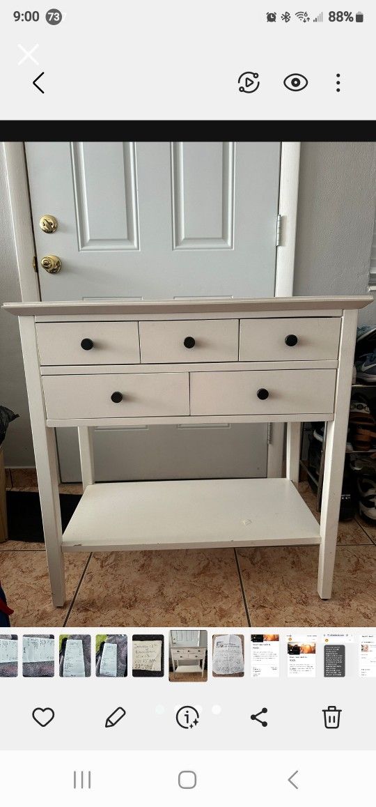 WHITE STORAGE TABLE