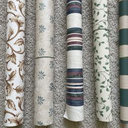 Beautiful Wallpapers Good Quality Floral Stripes Brown, Green, Blue  - wall papers