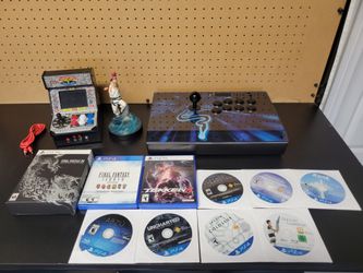 PS5 Games, Arcade Stick, and Figure