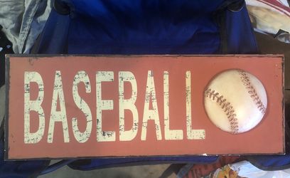 Very nice metal wall baseball frame decor