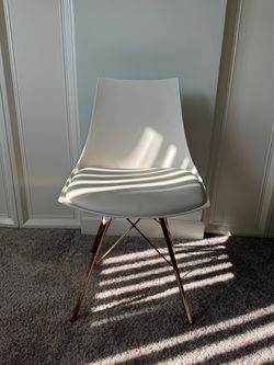 White & Gold Mid-Century Modern Chair – OSP Oakley