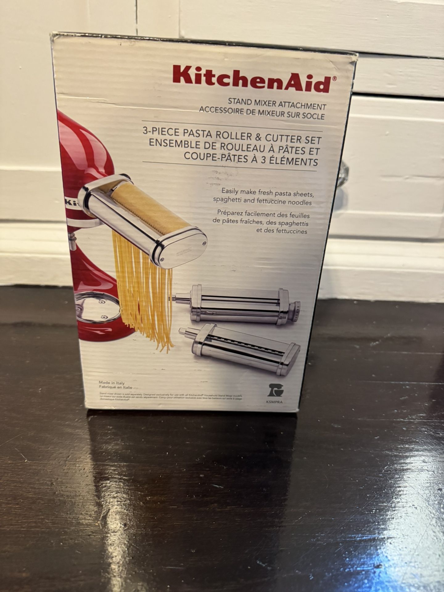 KitchenAid Stand Mixer Attachment, KSMPRA 3-Piece Pasta Roller & Cutter Set Open Box New