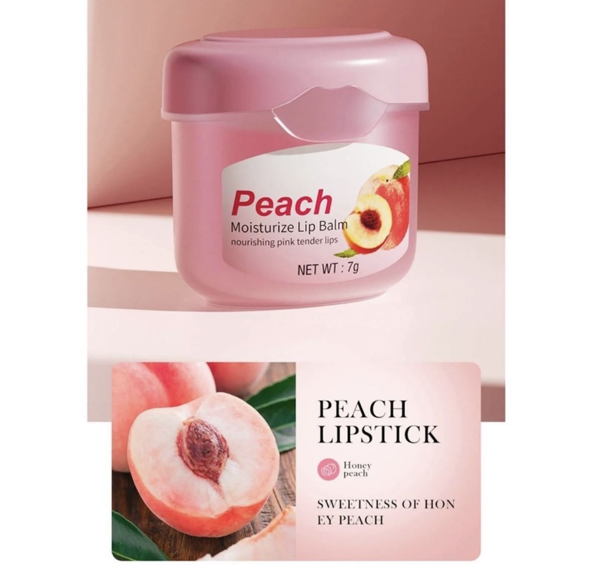 Peach Lip Balm Hydrates Moisturizes And Avoid Dryness And Cracks Lightens Lip