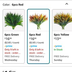Fake Decorative Plant 6 Pieces 