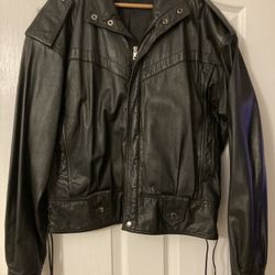YKK LEATHER JACKET SZ. LGE