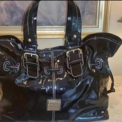 Dooney Bourke Black Patent Leather Chiara Bag -  (New City)