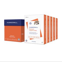 Hammermill Premium Inkjet & Laser Paper 24 lb, 97 Bright – 5 Ream Case (2,500 Sheets)