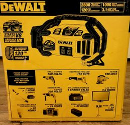 New DEWALT 2800 Peak Amp Jump Starter 1000 Watt Power Inverter