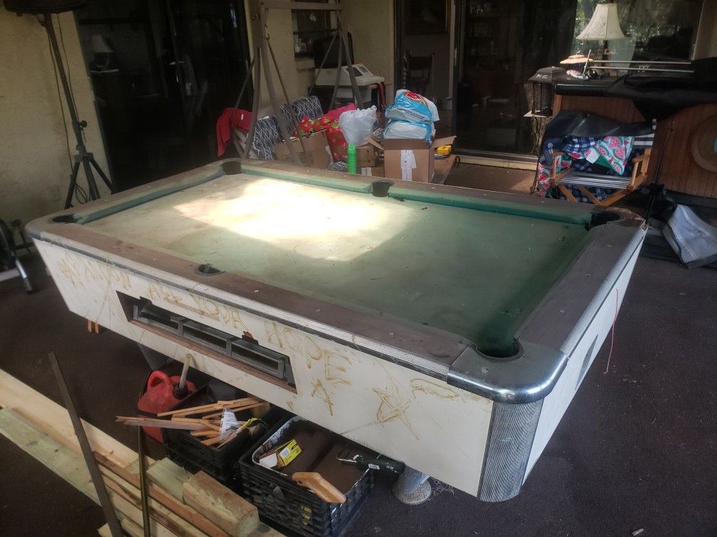 Coin Op Pool Table For Parts Decor Destruction 