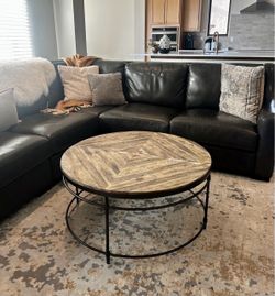 HOOKER Furniture Designer St. Armand Round Rustic Modern Cocktail Coffee Table 37”x37” Original $989