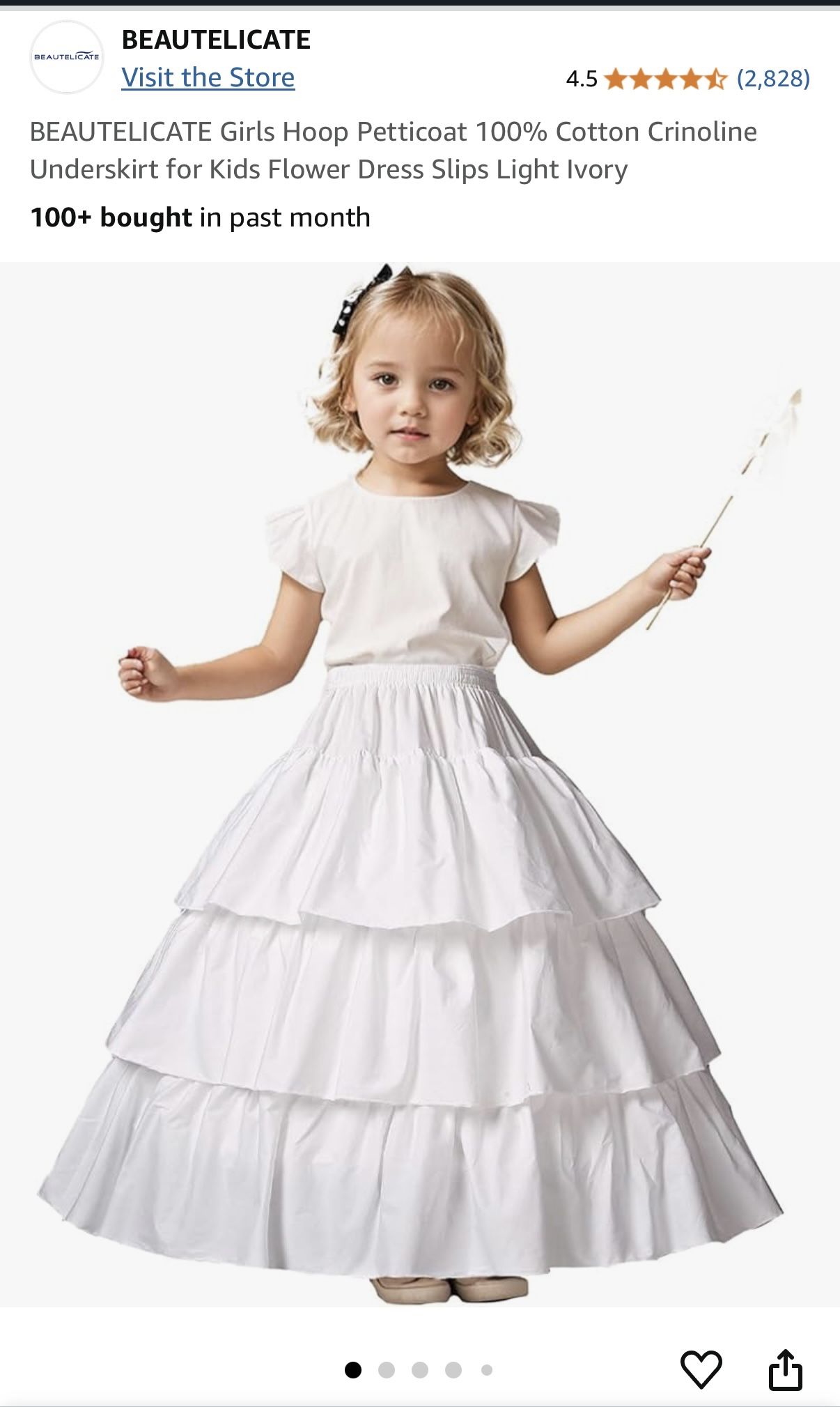 Girls 24” Hoop Petticoat Underskirt