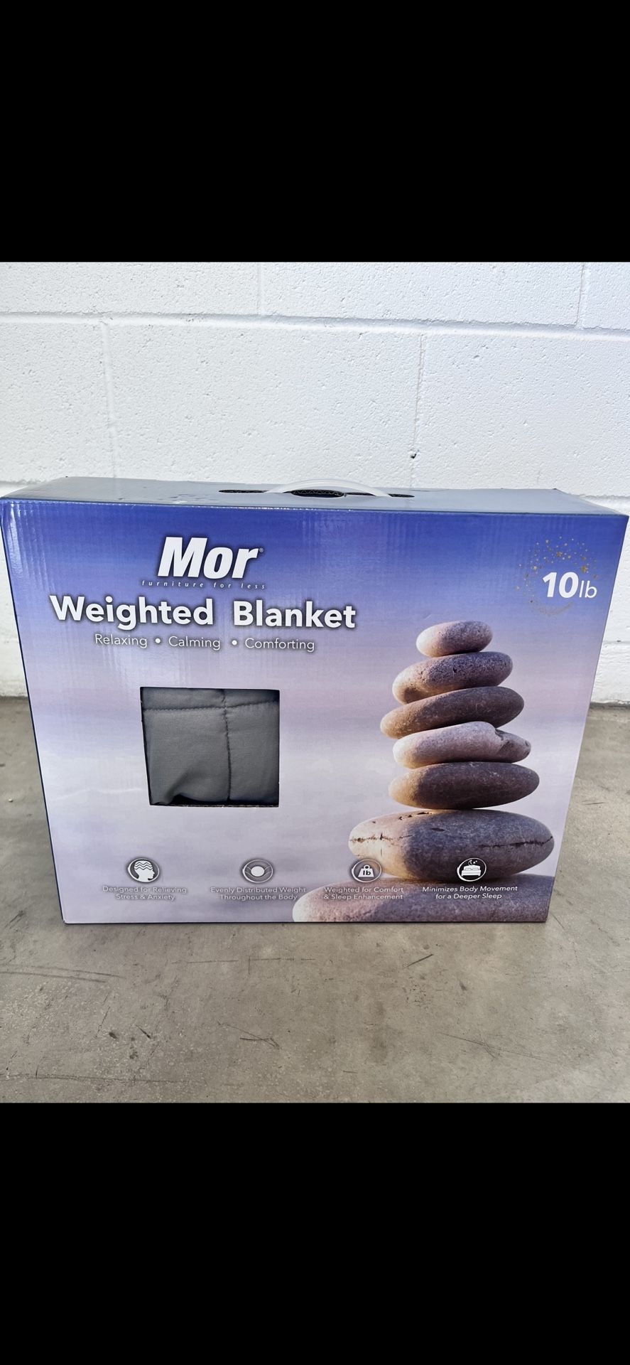 Mor 10 lb Weighted Blanket - 60"x80" - New in Box, Relaxing & Comforting Description: Brand new Mor 10 Ib weighted