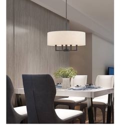 Livex Lighting 42604-91 - Lámpara de techo colgante (níquel cepillado, 4 litros)