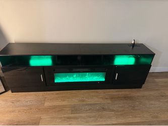 Black LED FIREPLACE