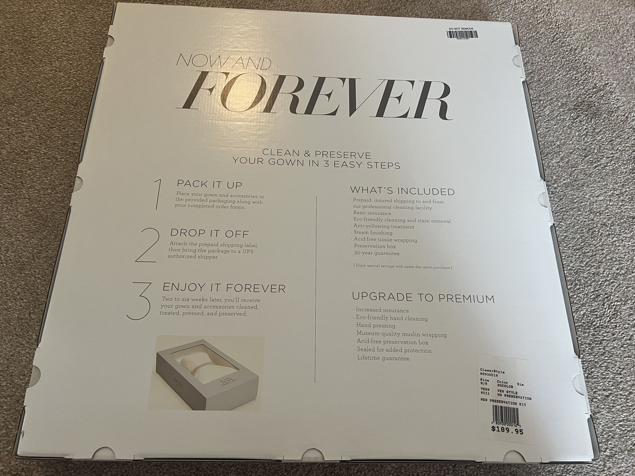 Wedding Dress Cleaning And Preservation Kit