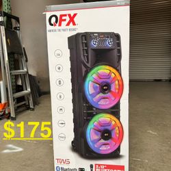QFX  2x12”  Double speaker with microphone and  LED party Lights 