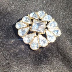 Vtg Rhinestone Brooch Pin
