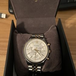 Bulova Men's Classic Chronograph Two-Tone Stainless Steel Bracelet Watch 41mm