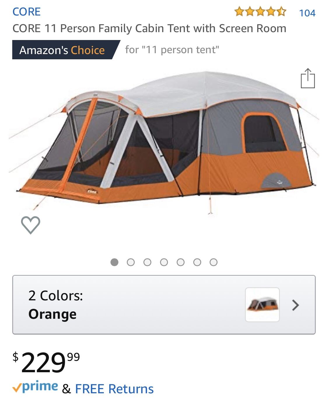 Core 11 Person Family Cabin Tent