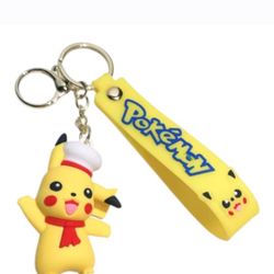 Pokemon Pikachu Keychain with Red Accents