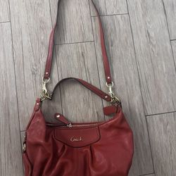 NWOT Coach Burnt Orange Leather Shoulder Bag